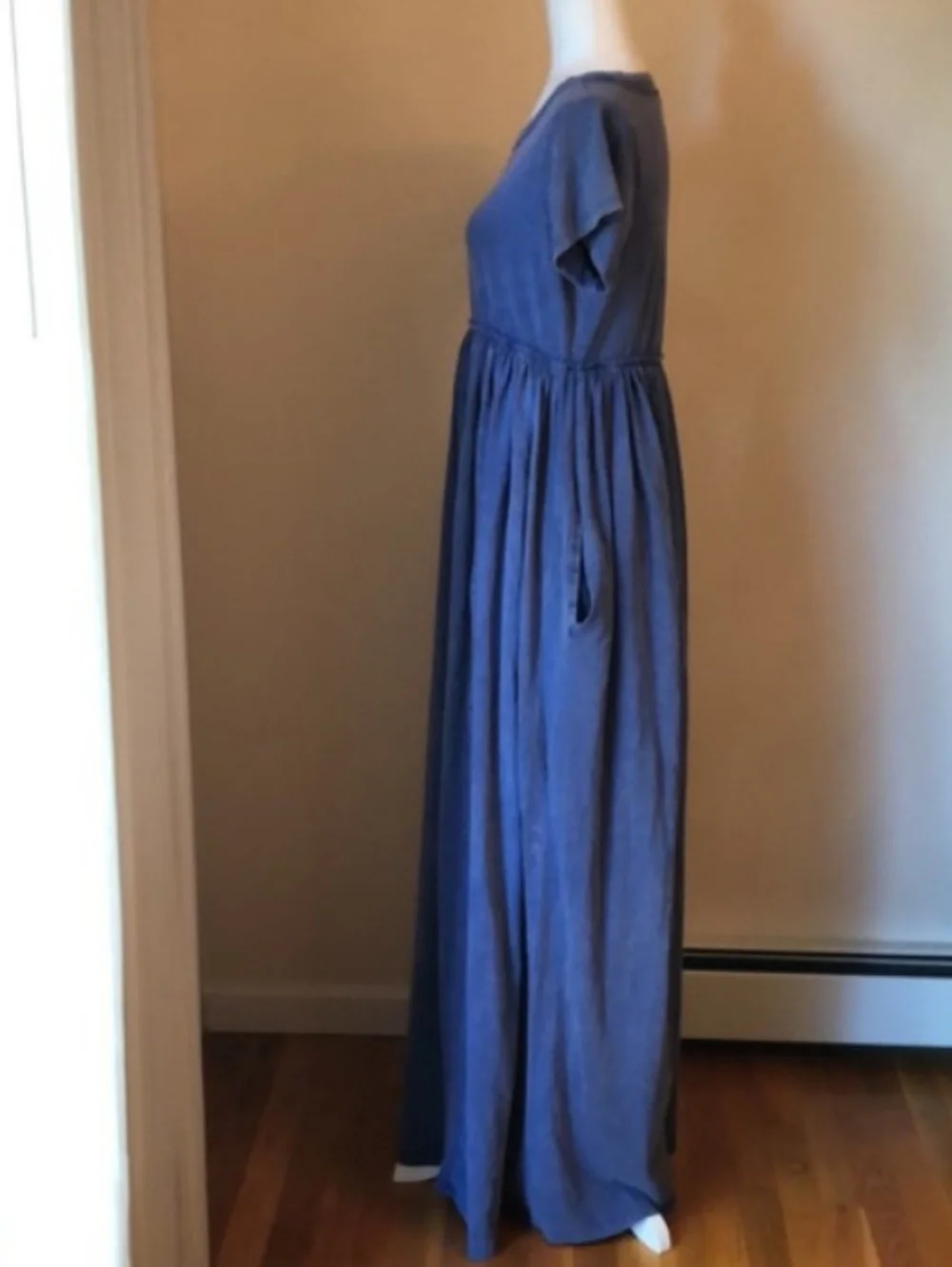 Free People Carissa Blue Tee Maxi Dress Medium